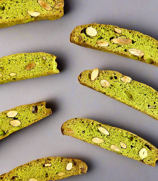 Almond Uji Matcha Biscotti