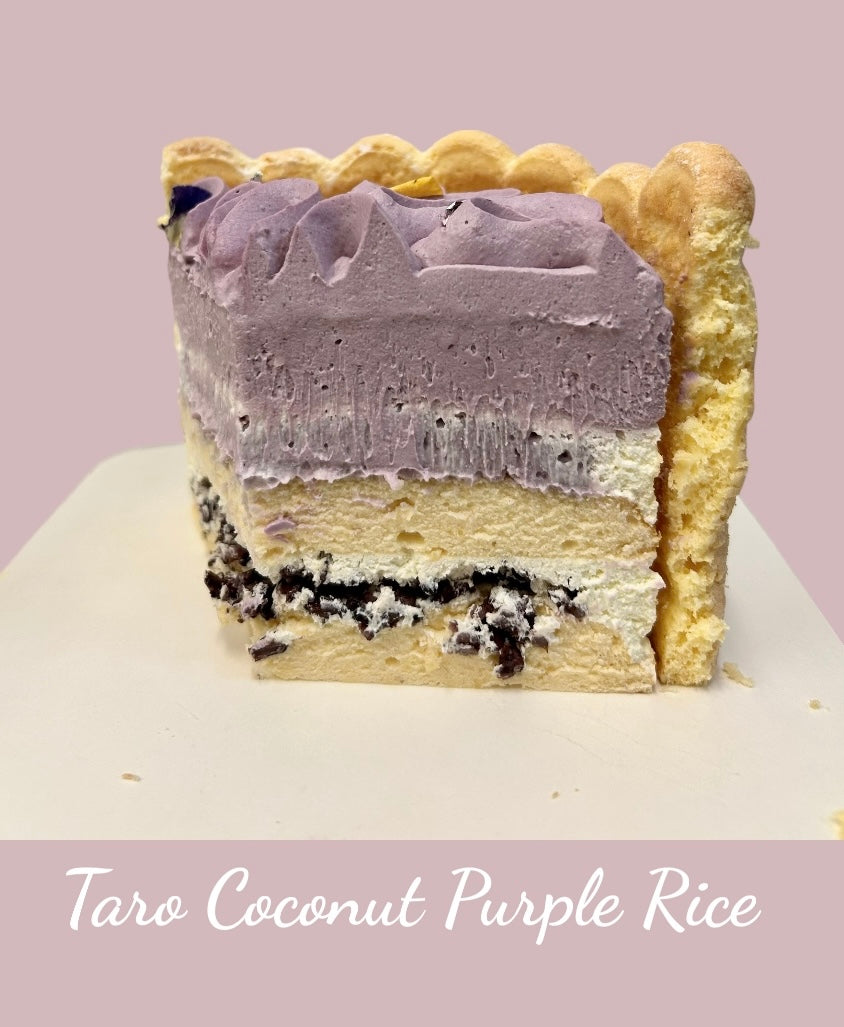 Taro Coconut Purple Rice Charlotte Cake
