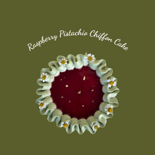 Raspberry Pistachio Chiffon Cake