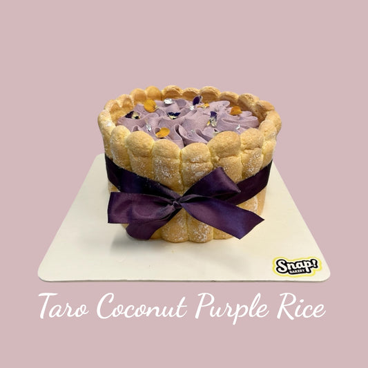 Taro Coconut Purple Rice Charlotte Cake