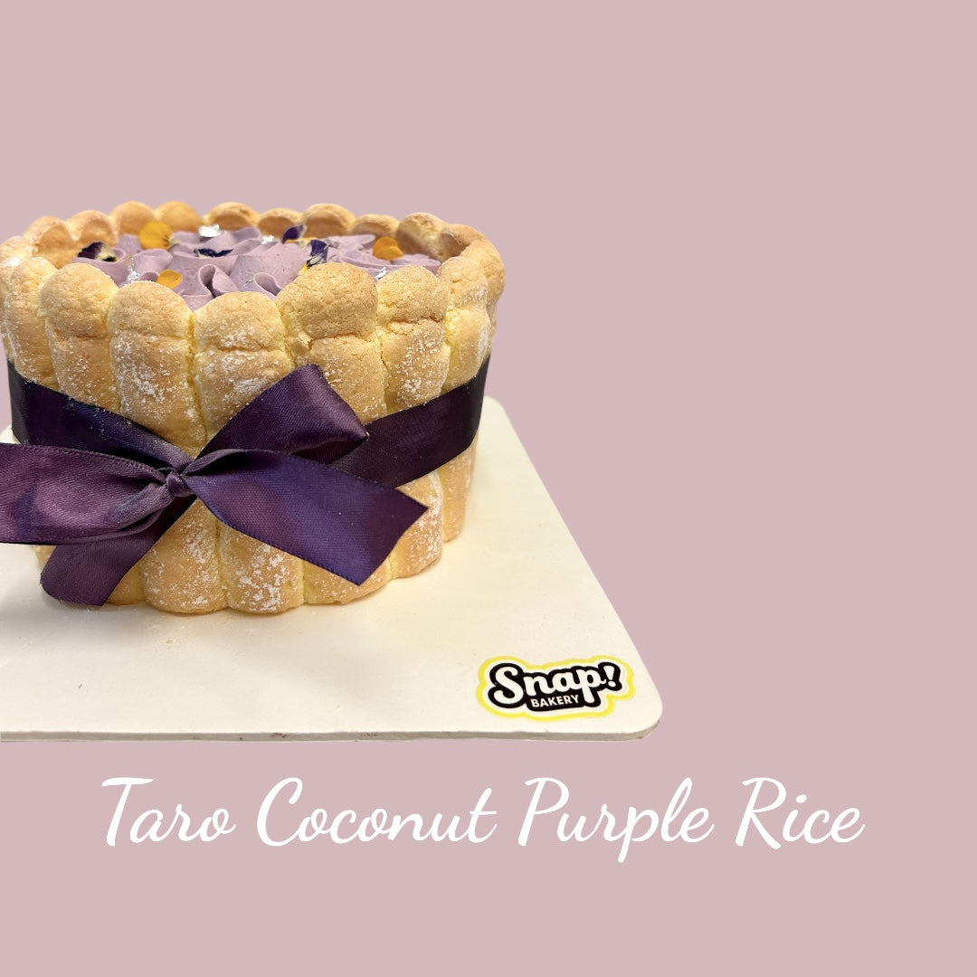 Taro Coconut Purple Rice Charlotte Cake