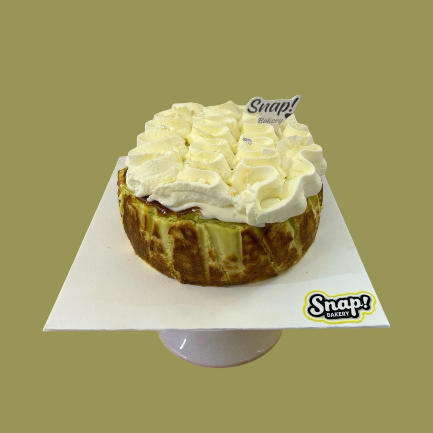 Pandan Coconut Basque Burnet Cheesecake