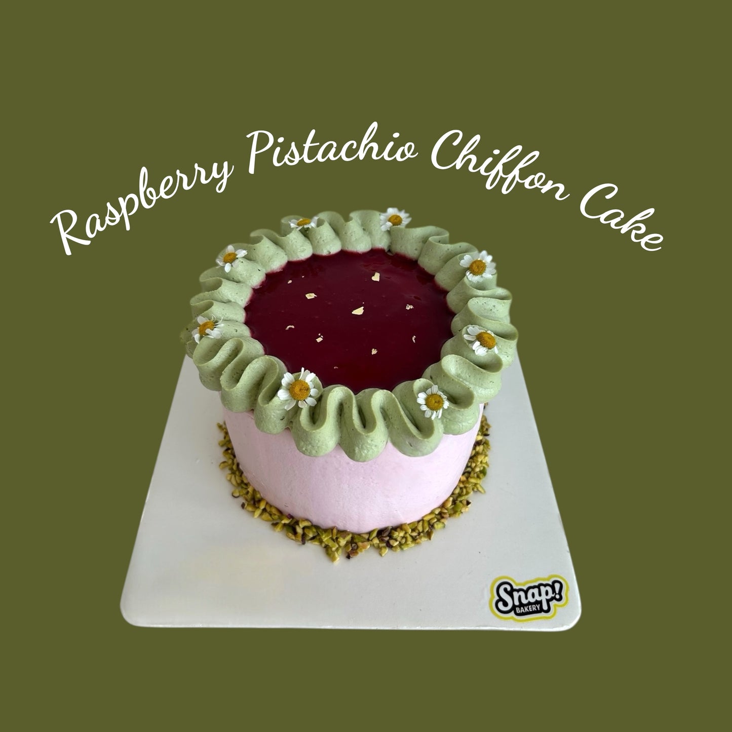 Raspberry Pistachio Chiffon Cake