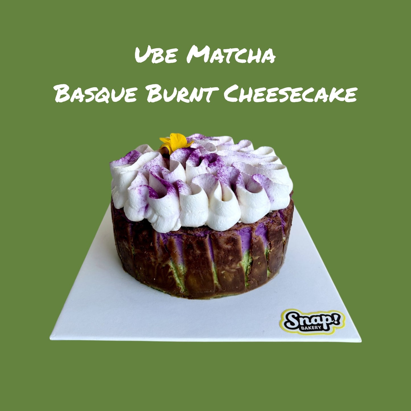 Ube Matcha Basque Burnt Cheesecake