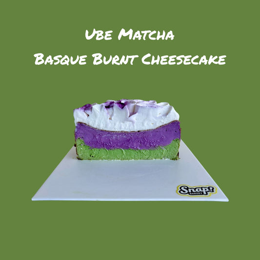 Ube Matcha Basque Burnt Cheesecake