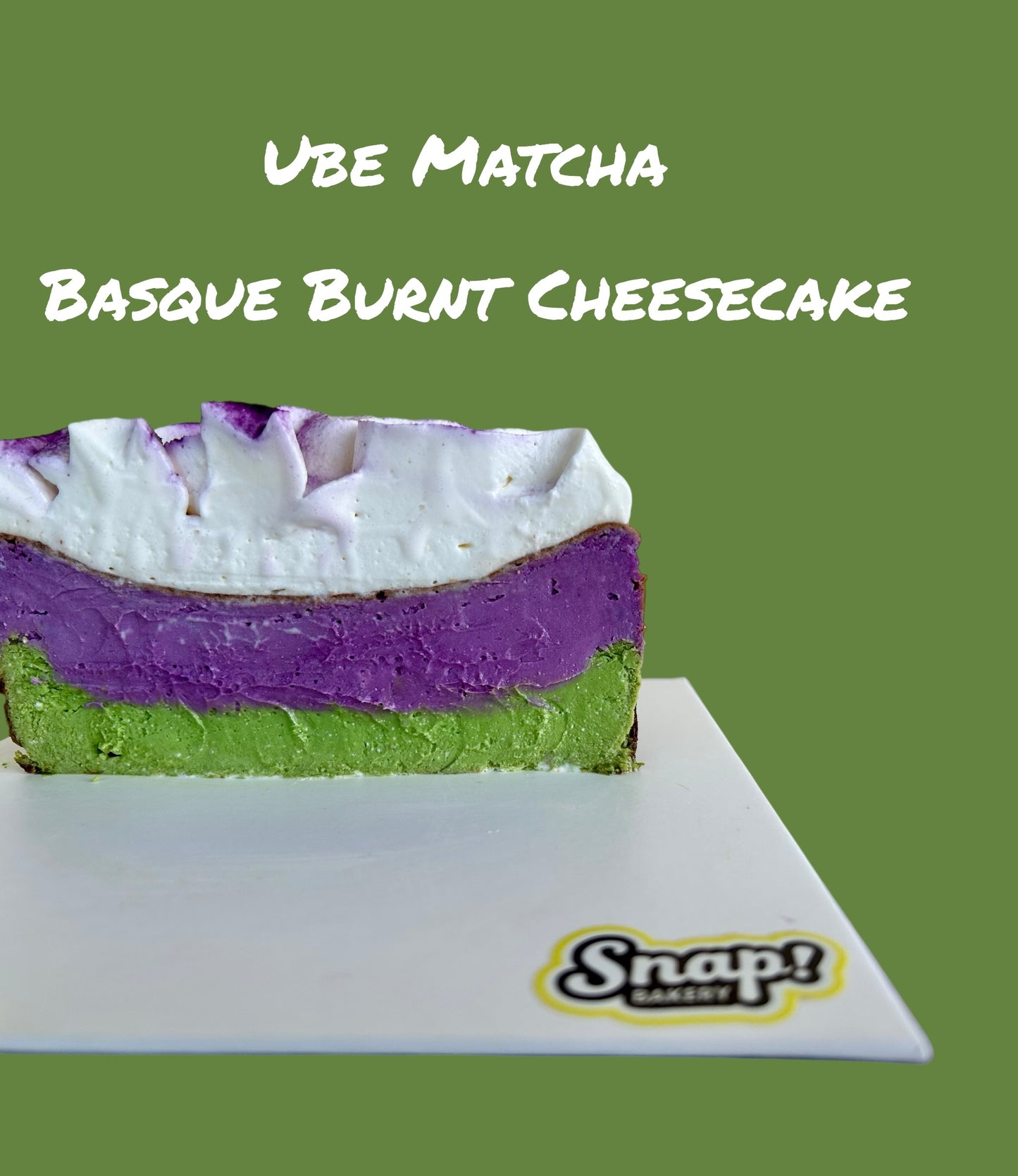 Ube Matcha Basque Burnt Cheesecake